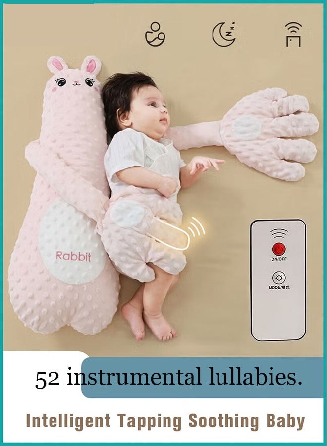 أجريون دمية تهدئة نوم الأطفال بكف مهدئ آلي، 52 أغنية آلاتية للأطفال، وسادة تربيت للمواليد، مهدئ نوم الأطفال، وسادة نوم ورضاعة للأطفال مع جهاز تحكم عن بعد، وسادة إرهاق الرضع لمنع الارتجاج، شكل بطّة لطيف. - Image 1